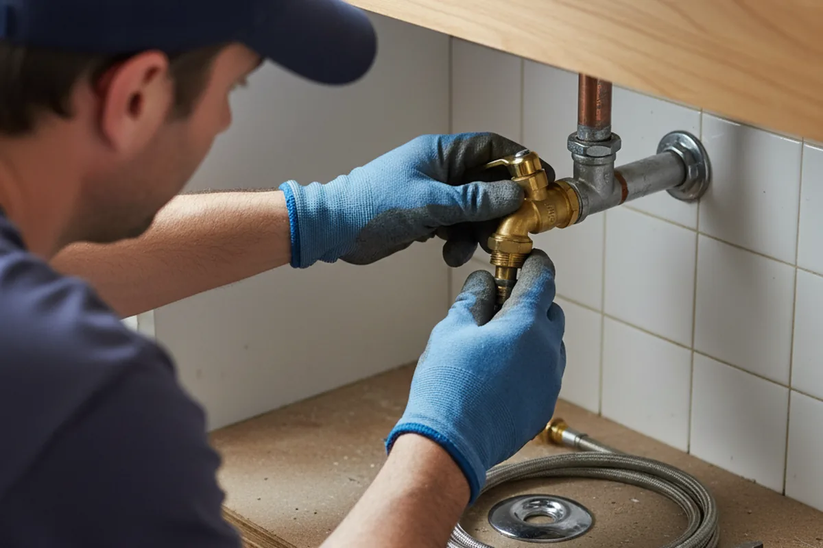 Shutoff valve and fitting work during Burst Pipe Repair in Oxon Hill